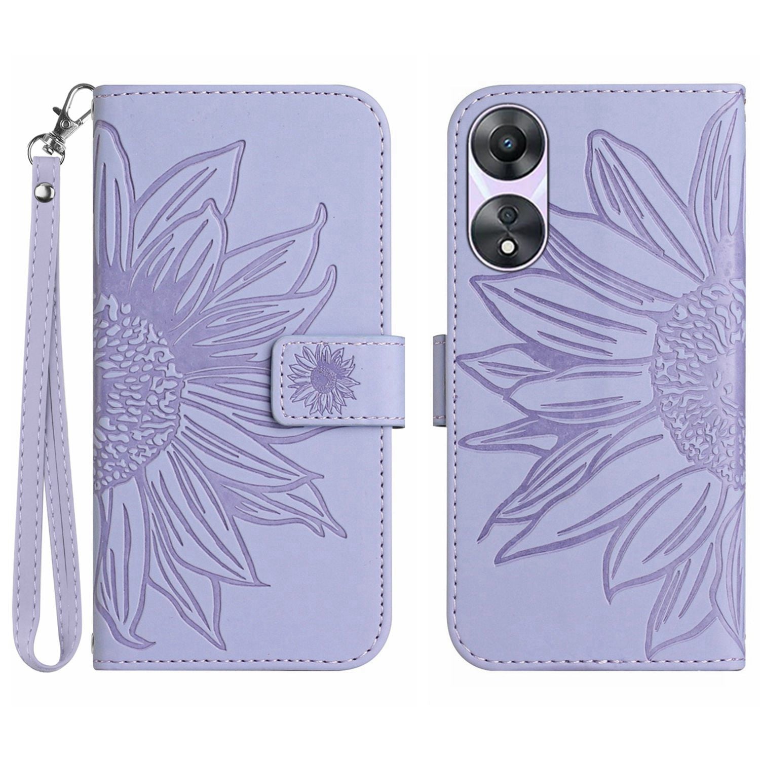HT04 Phone Case for Oppo Reno8 T 4G Sunflower Imprinted Leather Stand Wallet Protective Cover HT04 Phone Case for Oppo Reno8 T 4G Sunflower Imprinted Leather Stand Wallet Protective Cover